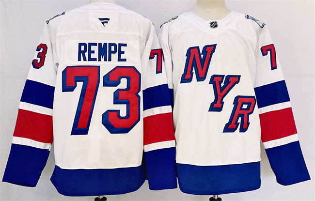Matt Rempe New York Rangers white Stadium Series jersey