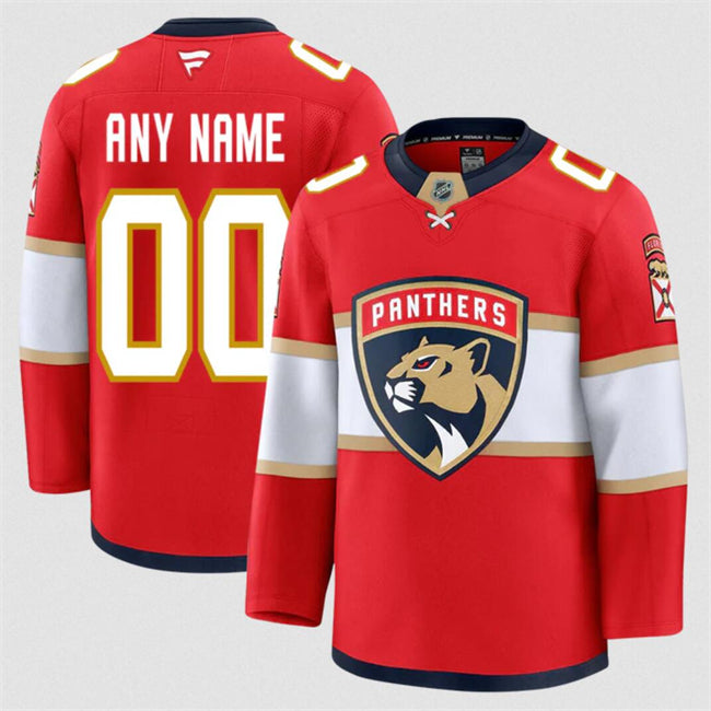 Custom Florida Panthers red Home jersey