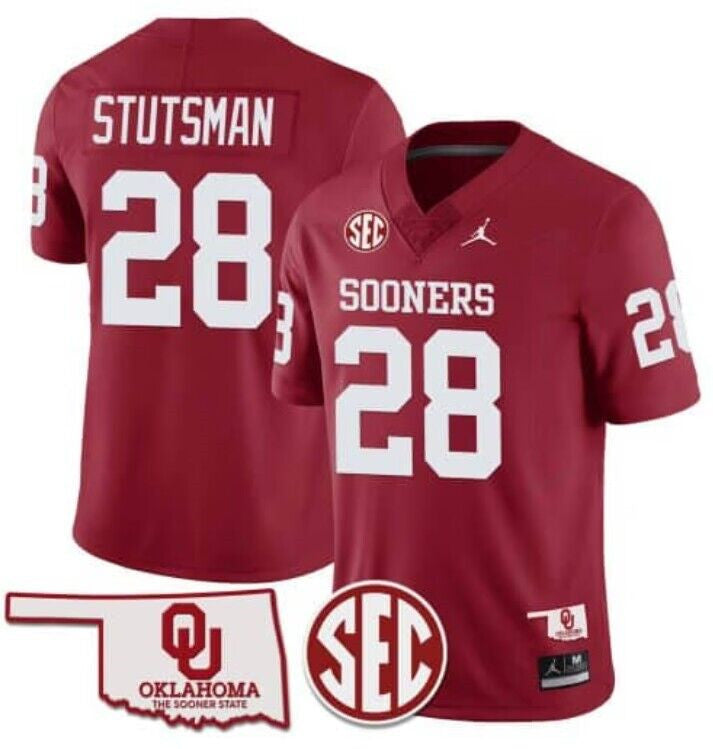 Danny Stutsman Oklahoma Sooners red jersey