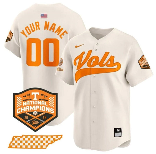 Custom Tennessee Volunteers cream Vapor jersey