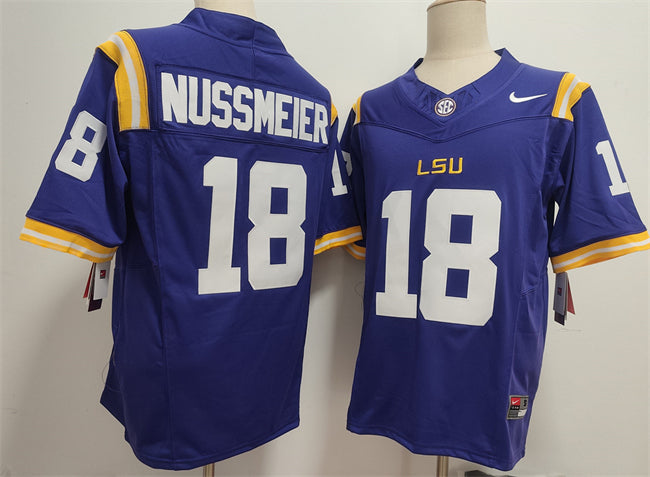 Garrett Nussmeier LSU Tigers purple jersey