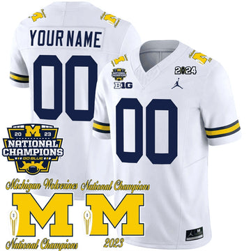 Custom Michigan Wolverines white Vapor jersey
