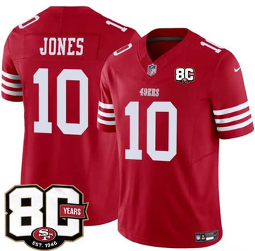 Mac Jones San Francisco 49ers red Vapor jersey