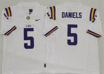 Jayden Daniels LSU Tigers white jersey