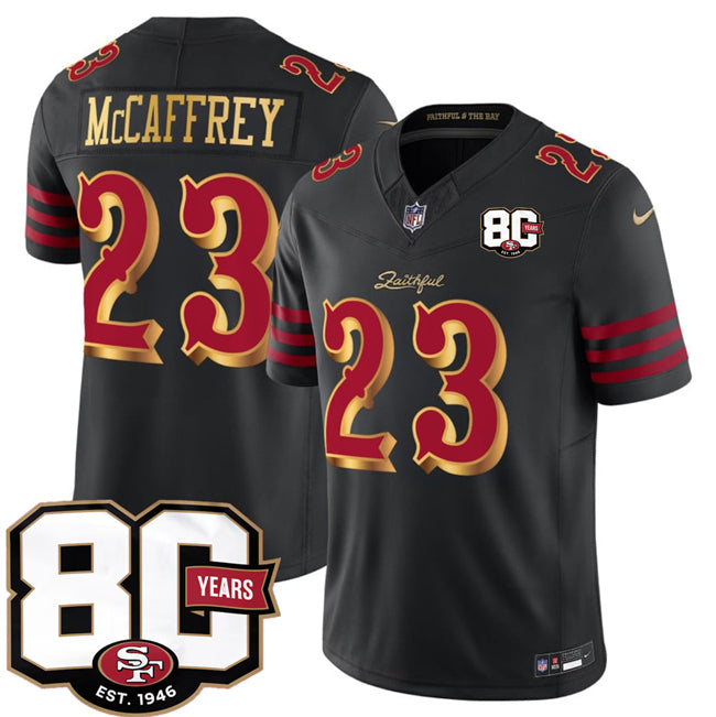 Christian McCaffrey San Francisco 49ers black Vapor jersey