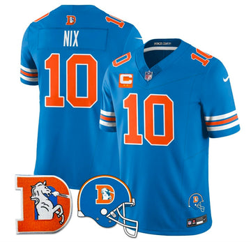 Bo Nix Denver Broncos blue Vapor jersey