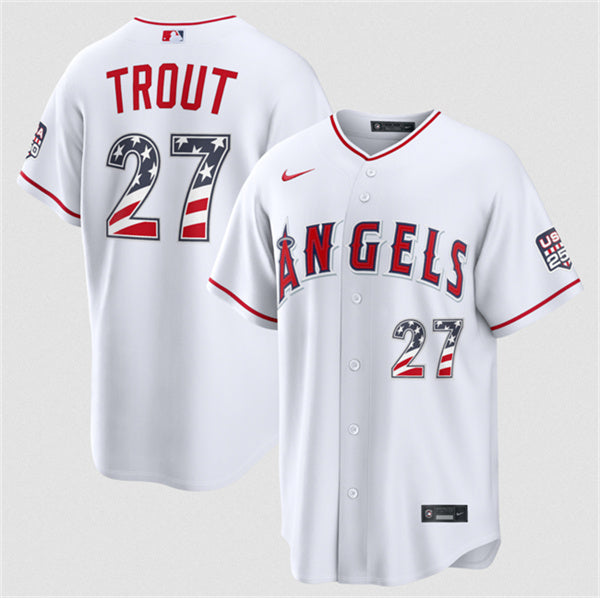 Mike Trout Los Angeles Angels white Home jersey