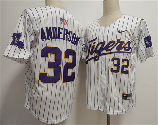 Kade Anderson LSU Tigers white jersey