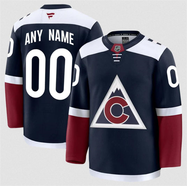 Custom Colorado Avalanche navy Alternate jersey