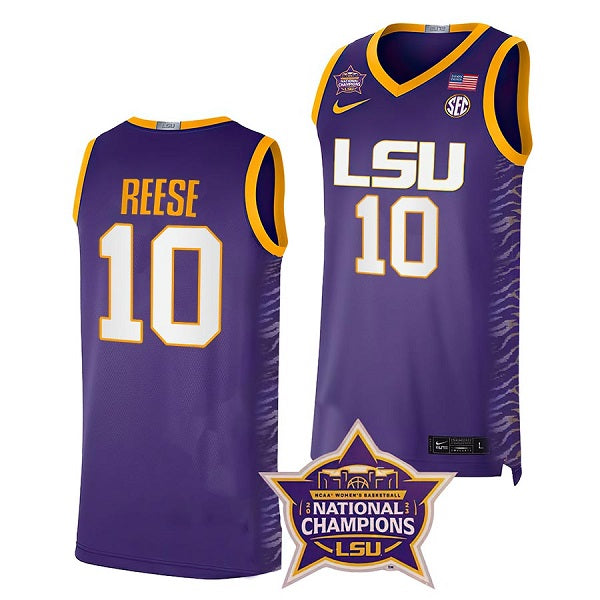 Angel Reese LSU Tigers purple jersey