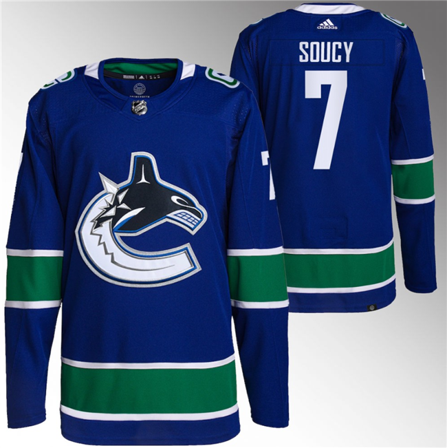 Carson Soucy Vancouver Canucks blue jersey