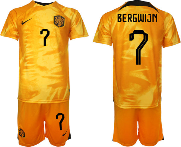 Bergwijn Netherlands National Team orange Home jersey