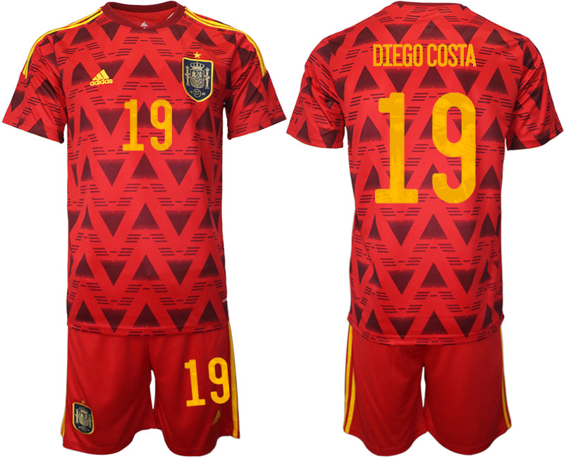 Diego Costa Spain National Team red Home jersey
