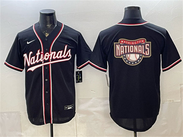 Team Big Logo Washington Nationals black Fashion jersey