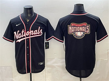Team Big Logo Washington Nationals black Fashion jersey