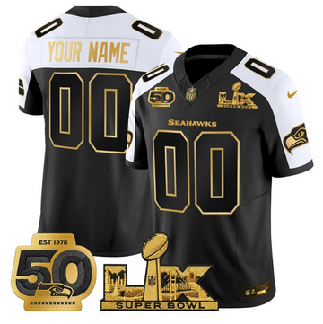 Custom Seattle Seahawks black Vapor jersey