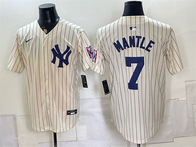 Mickey Mantle New York Yankees cream jersey