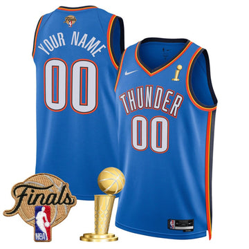 Custom Oklahoma City Thunder blue jersey