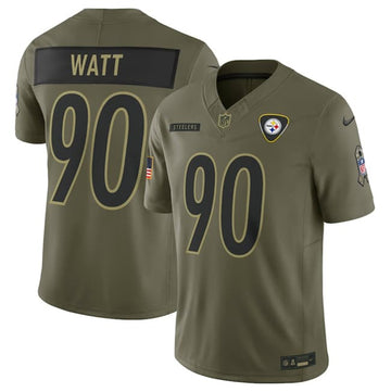 T.J. Watt Pittsburgh Steelers olive Salute To Service jersey