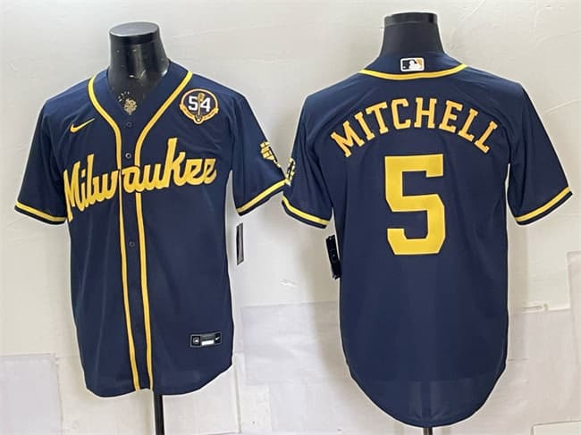 Garrett Mitchell Milwaukee Brewers navy Limited jersey