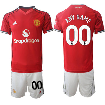 Custom Manchester United red Home jersey