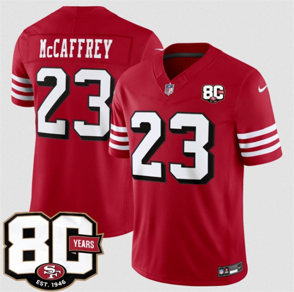 Christian McCaffrey New San Francisco 49ers red Vapor jersey