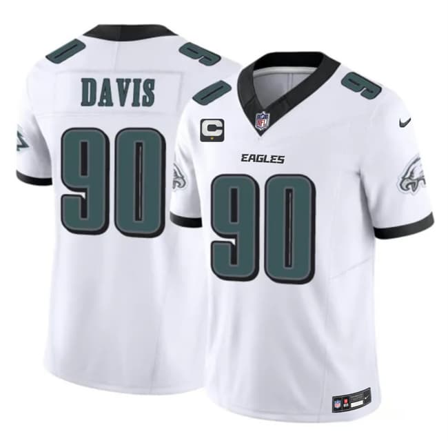 Jordan Davis Philadelphia Eagles white Vapor jersey