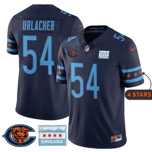 Brian Urlacher Chicago Bears navy City Edition jersey