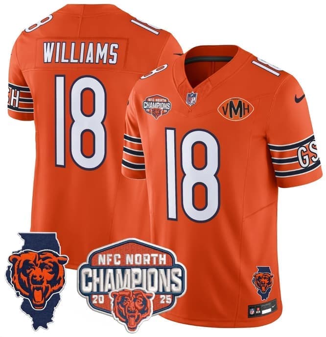Caleb Williams Chicago Bears orange Limited jersey