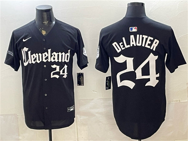 Chase DeLauter Cleveland Guardians black Vapor jersey