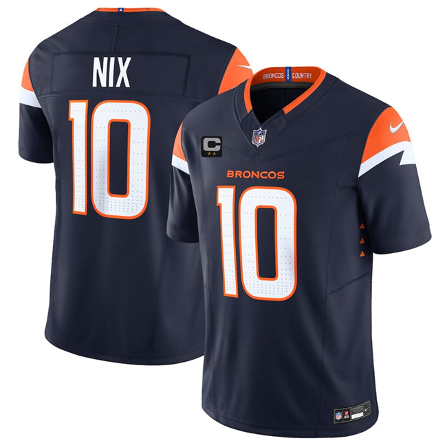 Bo Nix Denver Broncos navy Vapor jersey