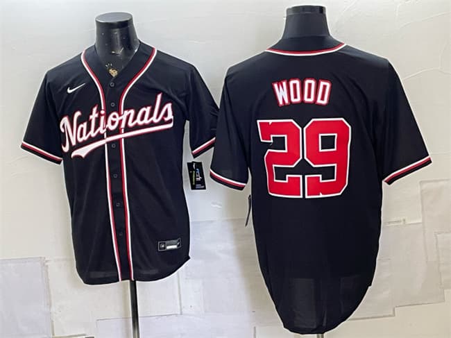 James Wood Washington Nationals black Fashion jersey