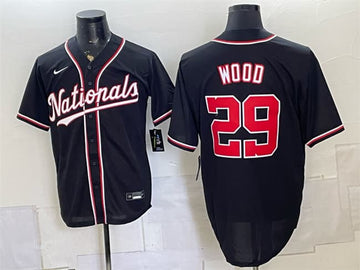 James Wood Washington Nationals black Fashion jersey
