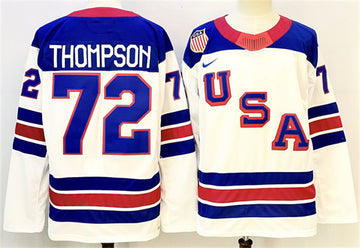 Tage Thompson Team USA Hockey white jersey