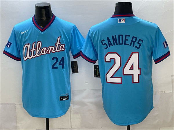 Deion Sanders Atlanta Braves blue City Connect jersey