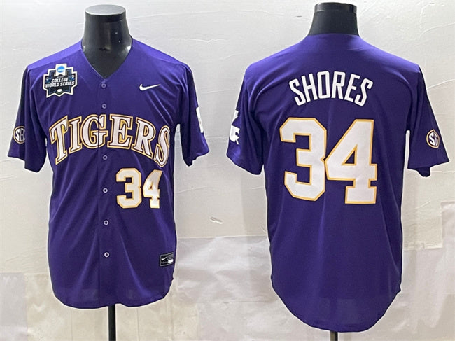 Chase Shores LSU Tigers purple jersey