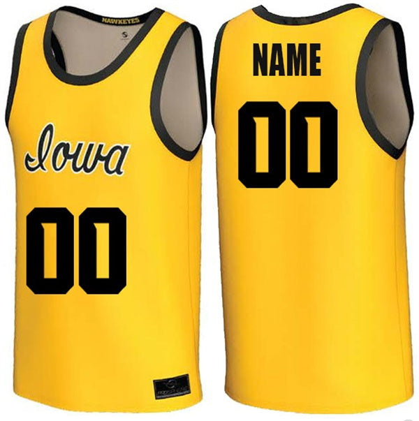 Custom Iowa Hawkeyes gold jersey