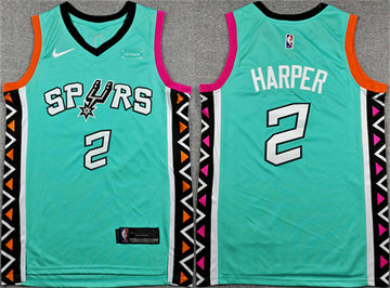 Dylan Harper San Antonio Spurs teal City Edition jersey