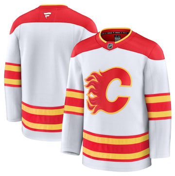 Custom Calgary Flames white Away jersey