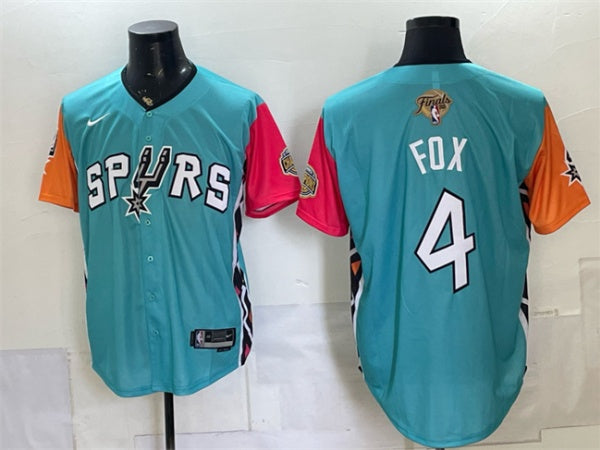 De'Aaron Fox San Antonio Spurs teal jersey