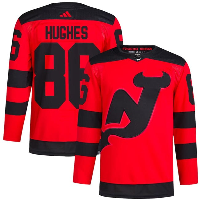 Jack Hughes New Jersey Devils red Stadium Series jersey
