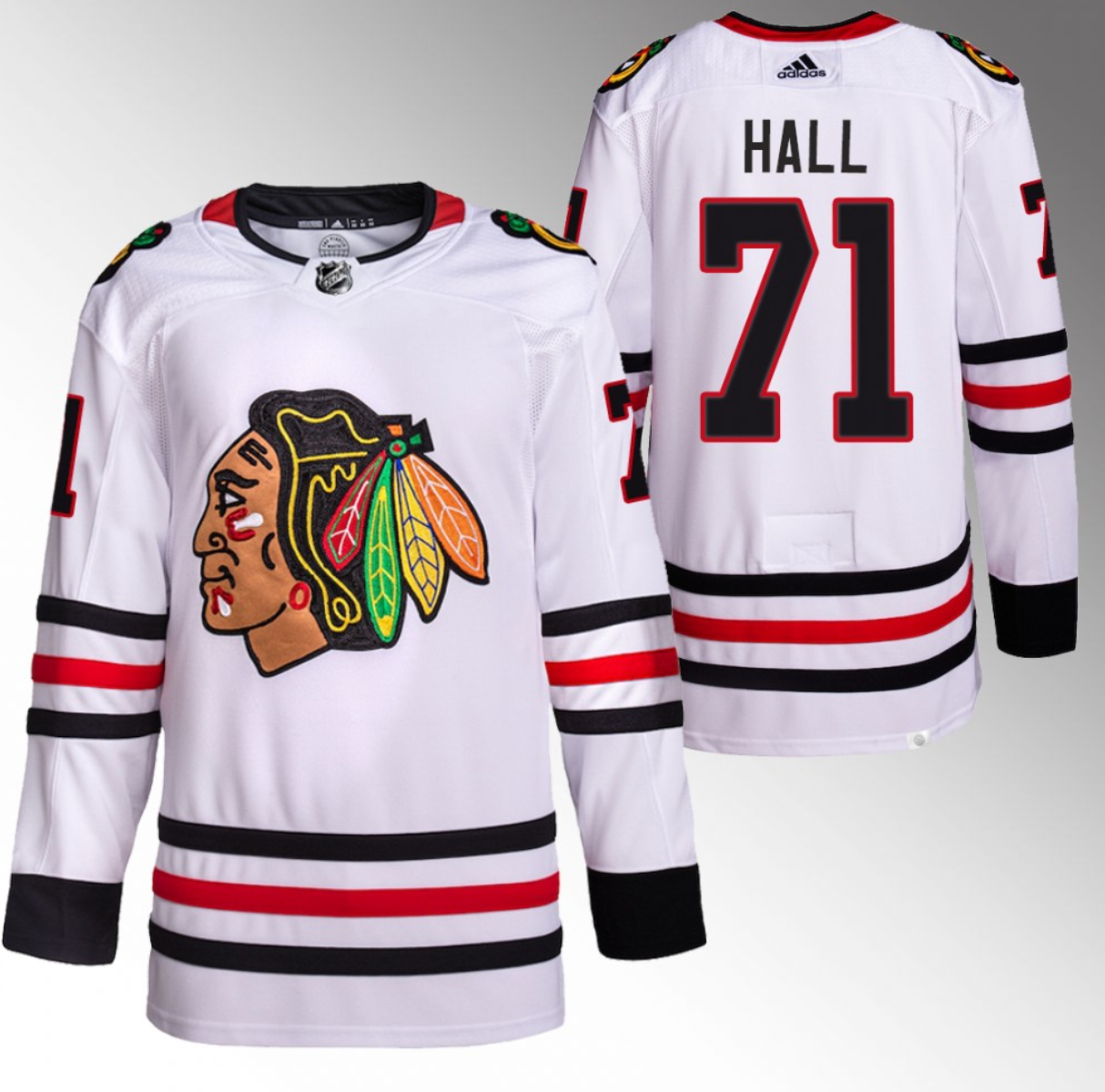 Taylor Hall Chicago Blackhawks white jersey
