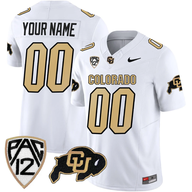 Custom Colorado Buffaloes white jersey