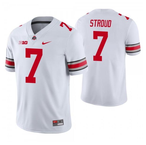 C.J. Stroud Ohio State Buckeyes white Vapor jersey