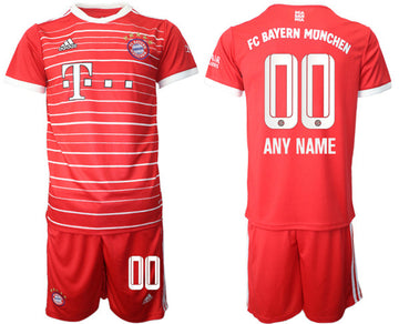 Custom Bayern Munich red Home jersey