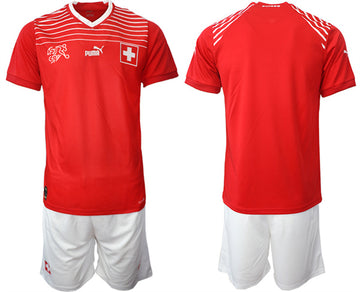 Custom Switzerland National Team red Home jersey