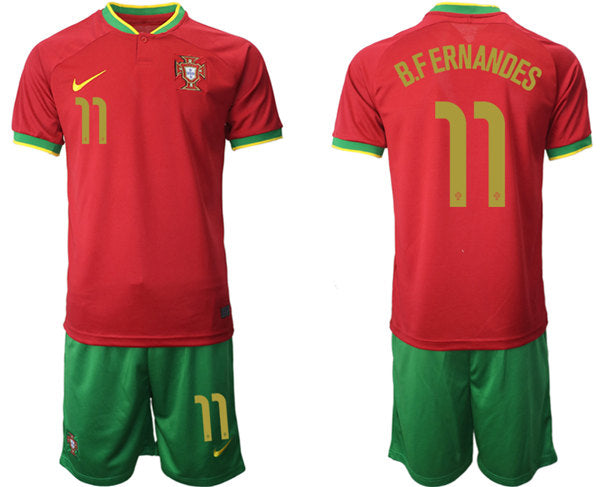 B.fernandes Portugal National Team red Home jersey