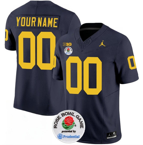 Custom Michigan Wolverines navy jersey