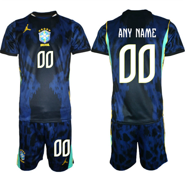 Custom Brazil National Team navy Away jersey