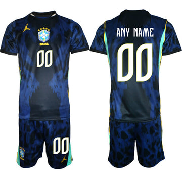 Custom Brazil National Team navy Away jersey